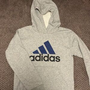 Adidas Heather Gray Hoodie, Big Boys size M
